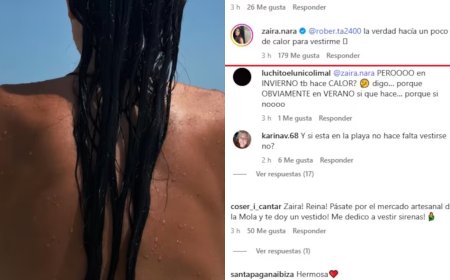 Zaira Nara hizo topless en una playa de España, un usuario la cuestionó y ella salió al cruce: “Hacía calor”
